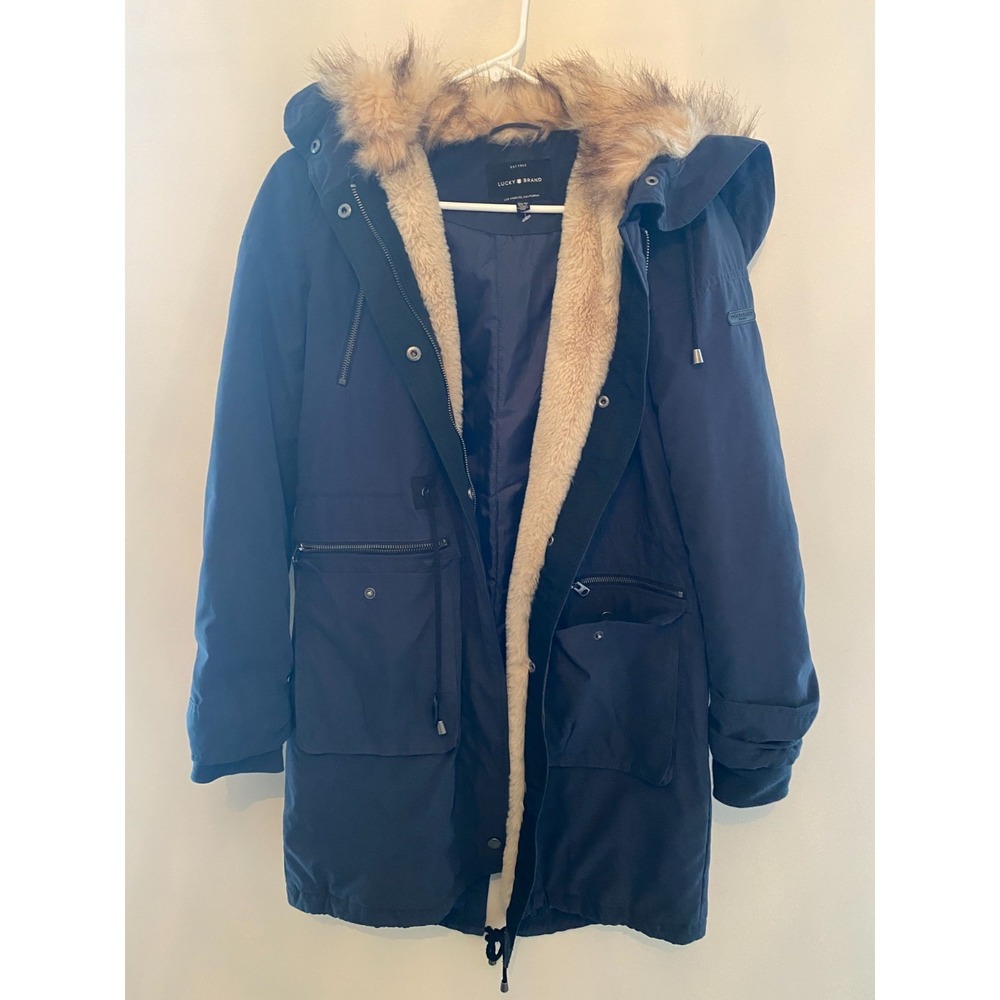 Lucky Brand Coat Women's Navy Blue Size XS
